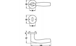 Hafele - Комплек ручок PC 8  VITORIA алюміній сріблястий - 905.82.071