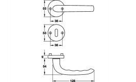 Hafele - Комплект ручок PC 8 алюміній сріблястий TOKYO - 905.82.201
