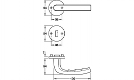 Hafele - Комплект ручок CB алюміній колір: срібний анодований 8мм - 905.91.441