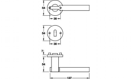 Hafele - Комплект ручок WC алюміній колір: срібний анодований 8мм - 905.93.401