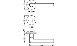 Hafele - Комплект ручок WC алюміній колір: срібний - 905.93.421