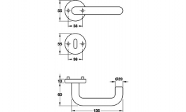 Hafele - Комплект ручок РС Modell K94.20 TW-R поліамід колір: чорний - 907.36.307