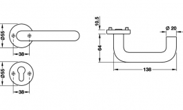 Hafele - Набір ручок з проф. циліндром 820PA білий 99111R01.130 - 907.92.499