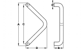 Hafele - Ручка дверна Polyamid Modell 550.300GKW LT колір: коричневий 80300мм - 908.15.880
