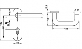 Hafele - Комплект ручок PC поліамід колір: сірий (97) - 908.77.597