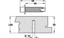Hafele - Набір для кріплення ручки, товщина дверей від 56 мм - 909.20.946