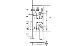 Hafele - Замок врізний К1 з проф.циліндром 50/18 - 911.02.231