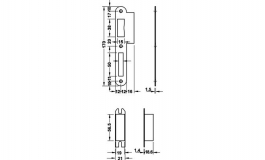 Hafele - Замок врізний К3 PC лівий/правий нержавіюча сталь матова 24/60/72 (2) U з відповідною планкою - 911.02.468