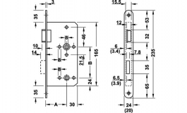 Hafele - Замок WC 235х20/55 мм, лів., нерж. сталь, матов. - 911.03.286