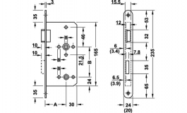 Hafele - Замок врізний К3 WC лівий нержавіюча сталь матова 24/65/78 (1) U - 911.03.535