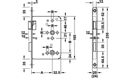 Hafele - Замок врізний К3  WC нержавіюча сталь матова по DIN лівий 55/20 мм - 911.04.760