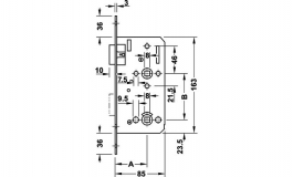 Hafele - Магнітний замок WC нержавіюча сталь матова 55/20мм - 911.07.035