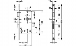 Hafele - Замок врізний BB лівий сталь, колір сріблястий 55/16мм - 911.08.001