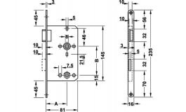 Hafele - Замок врізний WC правий сталь, колір сріблястий 55/16мм - 911.08.004