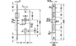 Hafele - Замок врізний K3 PC нержвіюча сталь лівий 55/20 - 911.13.009