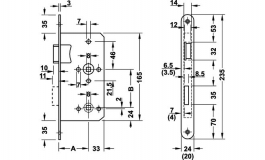 Hafele - Замок врізний K3 PC нержвіюча сталь лівий 60/20 - 911.13.025