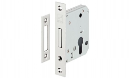 Hafele - Замок врізний з засувкою PC лівий/правий нержавіюча сталь матова 24/55 (2) П з відповідною планкою - 911.22.490