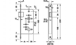 Hafele - Защелка 235 мм, планка нерж. сталь 18 мм, ліва - 911.23.005