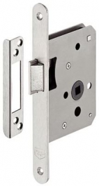 Hafele - Замок врізний з защіпкою К3 лівий сталь колір: срібний лакований 20/55 U з відповідною планкою - 911.23.140