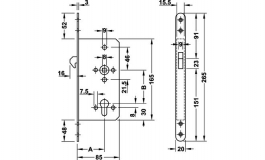 Hafele - Замок для розсувних дверей з зацепом, сталь нержав - 911.26.045