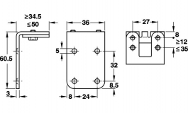 Hafele - Планка відповідна універсальна - 911.26.054