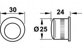 Hafele - Врізна ручка для розсувних дверей латунь нікельована матова - 911.26.105