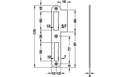 Hafele - Планка запобіжна латунь полірована, права 24x42 мм - 911.39.006