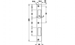 Hafele - Відповідна планка сталева колір: латунь 25x25х205мм - 911.39.027