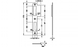 Hafele - Планка запобіжна,плоска, колір срібляст.DR24x37мм - 911.39.056