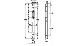 Hafele - Відповідна планка ліва нержавіюча сталь матова 20мм - 911.39.160