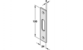 Hafele - Відповідна частина до замка 24х3х120 мм, нерж. ста - 911.39.213