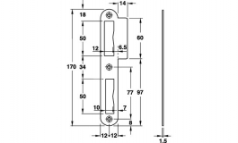 Hafele - Відповідна частина до замка 24х170 мм, нерж.ст.кол - 911.39.312