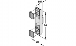 Hafele - Відповідна частина до замка 20х94мм,сталь,кольор. - 911.39.516