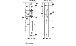 Hafele - Відповідна планка права 25х32мм сталева оцинкована колір: нерж.ст. - 911.39.528