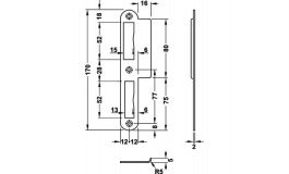 Hafele - Відповідна планка нержавіюча сталь DL 24x40 мм - 911.39.747