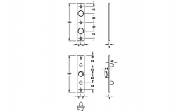 Hafele - Торцевий захист для дверей з 2-ма штирями сталь матовий висота: 100мм - 911.42.022