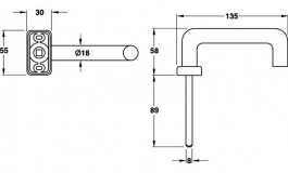 Hafele - Ручка для аварійних дверей цамак сіра - 911.52.287