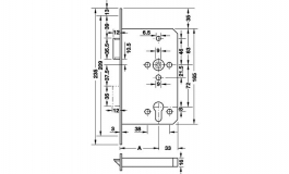 Hafele - Замок для аварійних дверей лівий нержавіюча сталь 2DL65/20 - 911.52.670