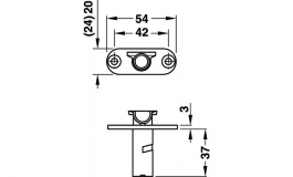Hafele - Замок для авар. дверей  сталь оцинков.20B 1895 - 911.53.013