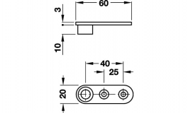 Hafele - Пластина шини направляючої сталь оцинков.B9019 - 911.53.019
