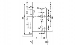 Hafele - Замок врізний з проф. циліндром  FP нержавіюч.сталь прав. 65/24 - 911.55.009