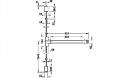 Hafele - Штанга керуюча з вертикальною блокувальною штангою нержавіюча сталь матова - 911.56.023