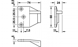 Hafele - Відповідна планка латунь колір нержавіюча сталь - 911.56.024