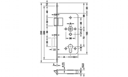 Hafele - Замок врізний PC лівий нержавіюча сталь матовий D 20/65/72 9мм (2) - 911.56.164