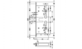 Hafele - Замок врізний PС  для аварійних дверей сталь оцинкована  D65/24 модель 1758 функція безпеки D - 911.56.192