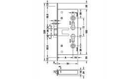 Hafele - Замок врізний PС  для аварійних дверей сталь оцинкована  D65/24 модель 1759 функція безпеки Е - 911.56.193