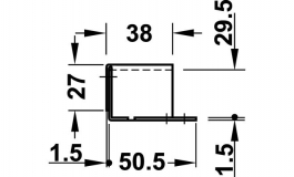 Hafele - Накладний замок PC сталь - 911.57.012