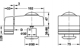 Hafele - Накладний замок без блокування кронштейна нержав. сталь - 911.58.095