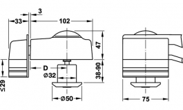 Hafele - Накладний замок з блокуванням кронштейна коричн. - 911.58.097