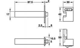 Hafele - Захисний стопор дверей  нержавіюча сталь, матовий - 911.59.095